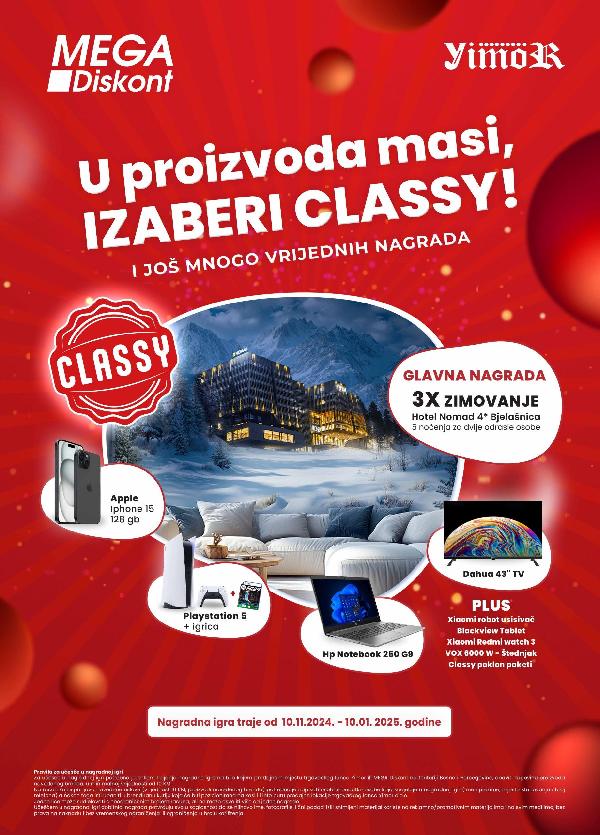 NAGRADNA IGRA “U PROIZVODA MASI IZABERI CLASSY”